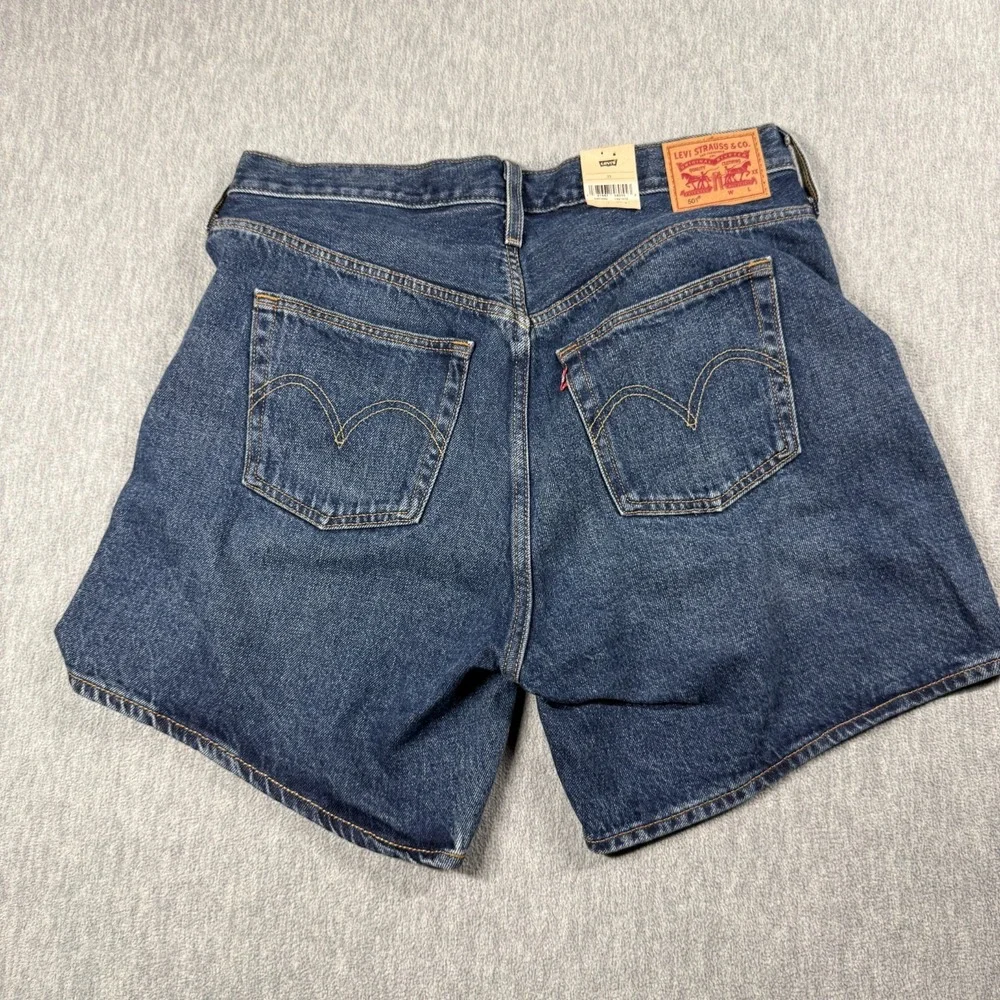Levi's Shorts Womens W33 Blue 501 High Rise Mid Thigh 100% Cotton Denim Cut Off